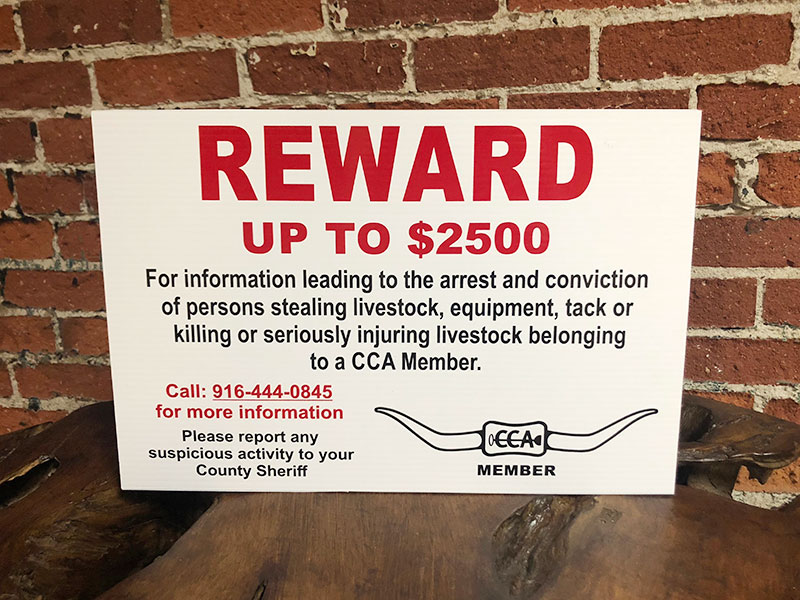 CCA Reward Signs