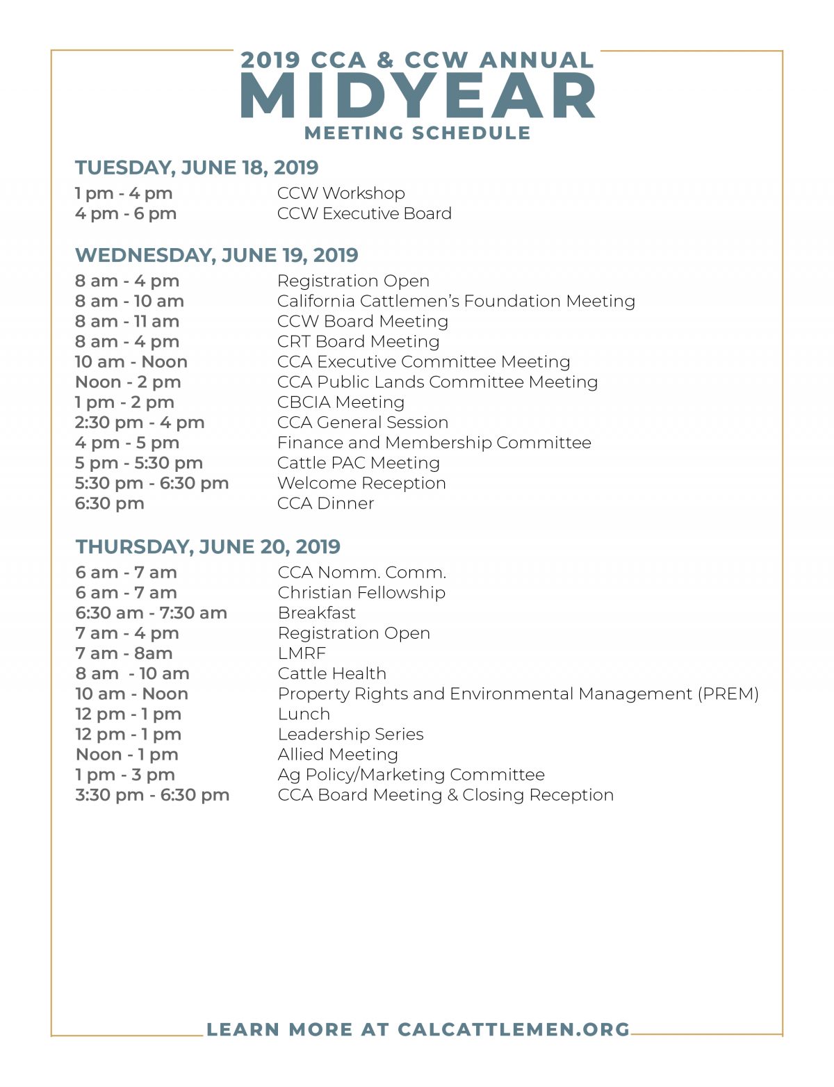 CCA/CCW Annual Midyear Meeting California Cattlemen's Association