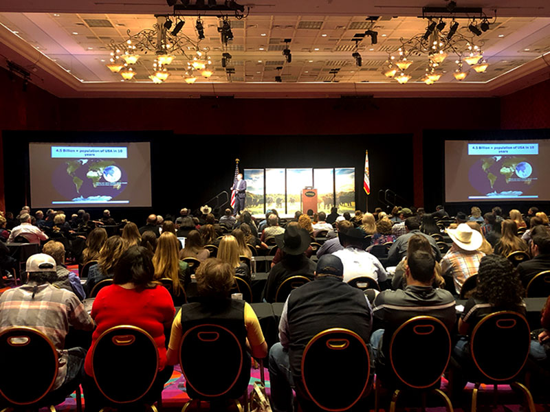 Attendees listen to a speak at the 2019 annual convention