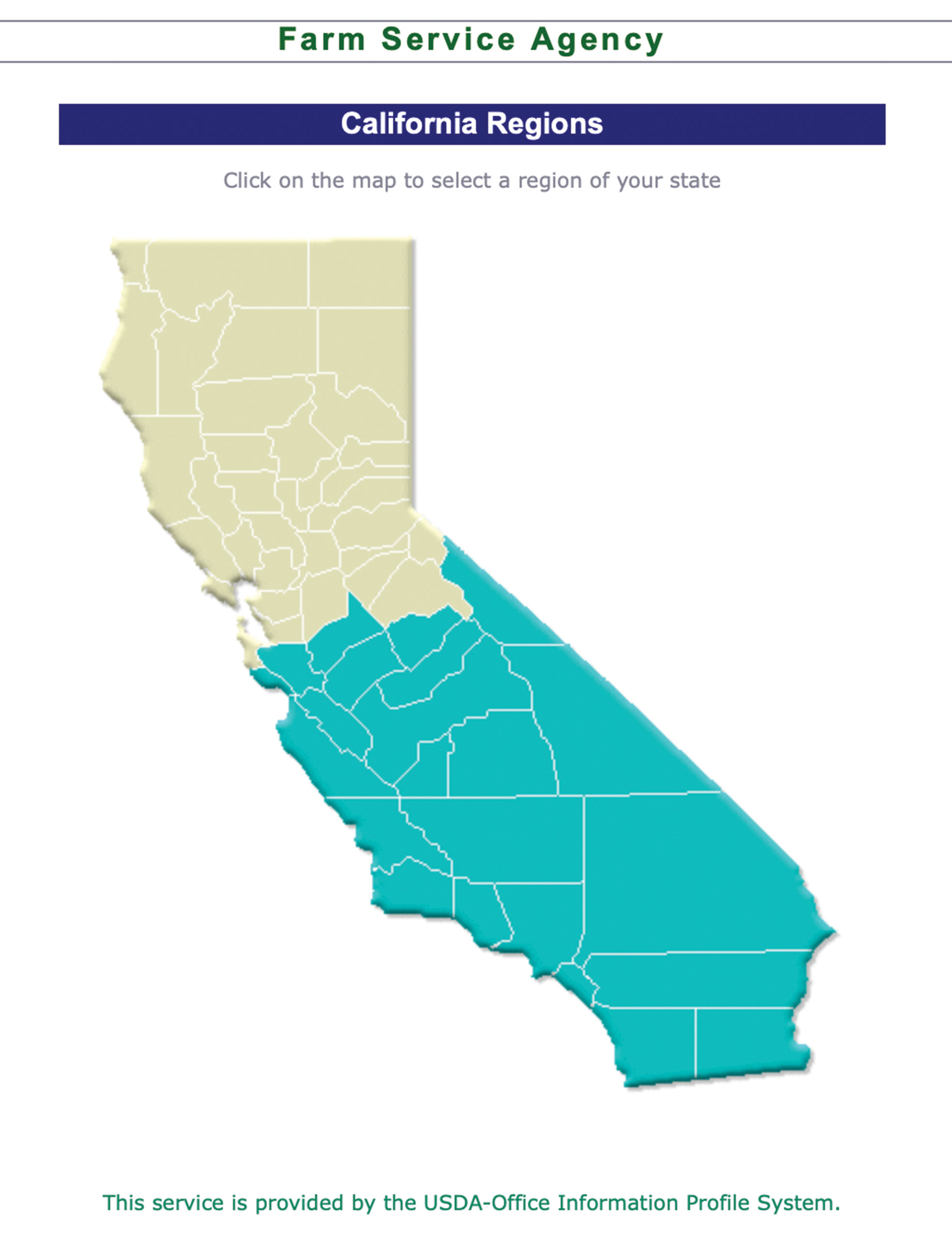 California FSA offices link to map