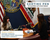 Katie and Fiona talking on the podcast